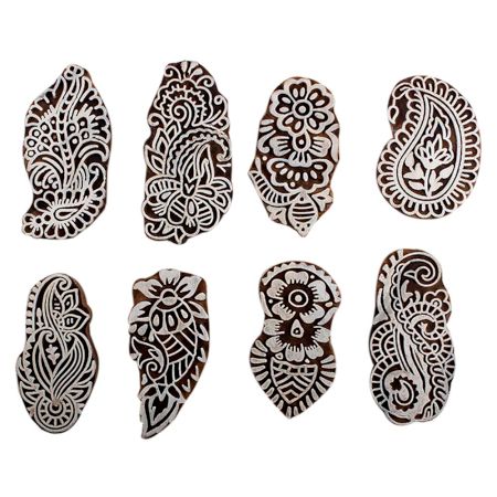 Set of 8 Piece New Mix Wooden Printing Block