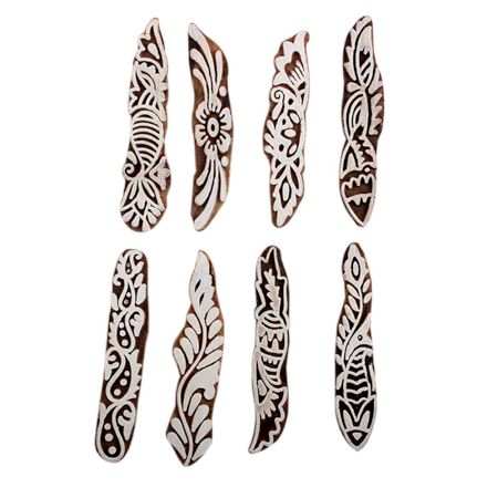 Set of 8 Piece New Mix Wooden Printing Block