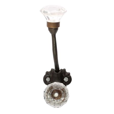 Clear Diamond Glass Cut Iron Hooks