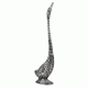 Silver Duck Sculpture with Slender Neck