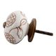 White Brown Marigold Floral Knob
