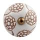 White Brown Marigold Floral Knob