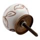 White Brown Marigold Floral Knob