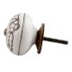 White Brown Leaf Flower Etched Knobs