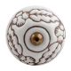 White Brown Leaf Flower Etched Knobs