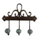 Sage Green Black Strip Ceramic Iron Hooks