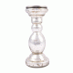 Silver Glass Pillar Candle Holder