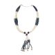Navy Blue With White Necklace