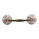 Marigold Brown Etched Ceramic Floral Bridge Handle