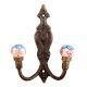Turquoise Floral Ceramic Iron Hooks