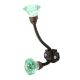 Sea Green Diamond Glass Cut Iron Hook