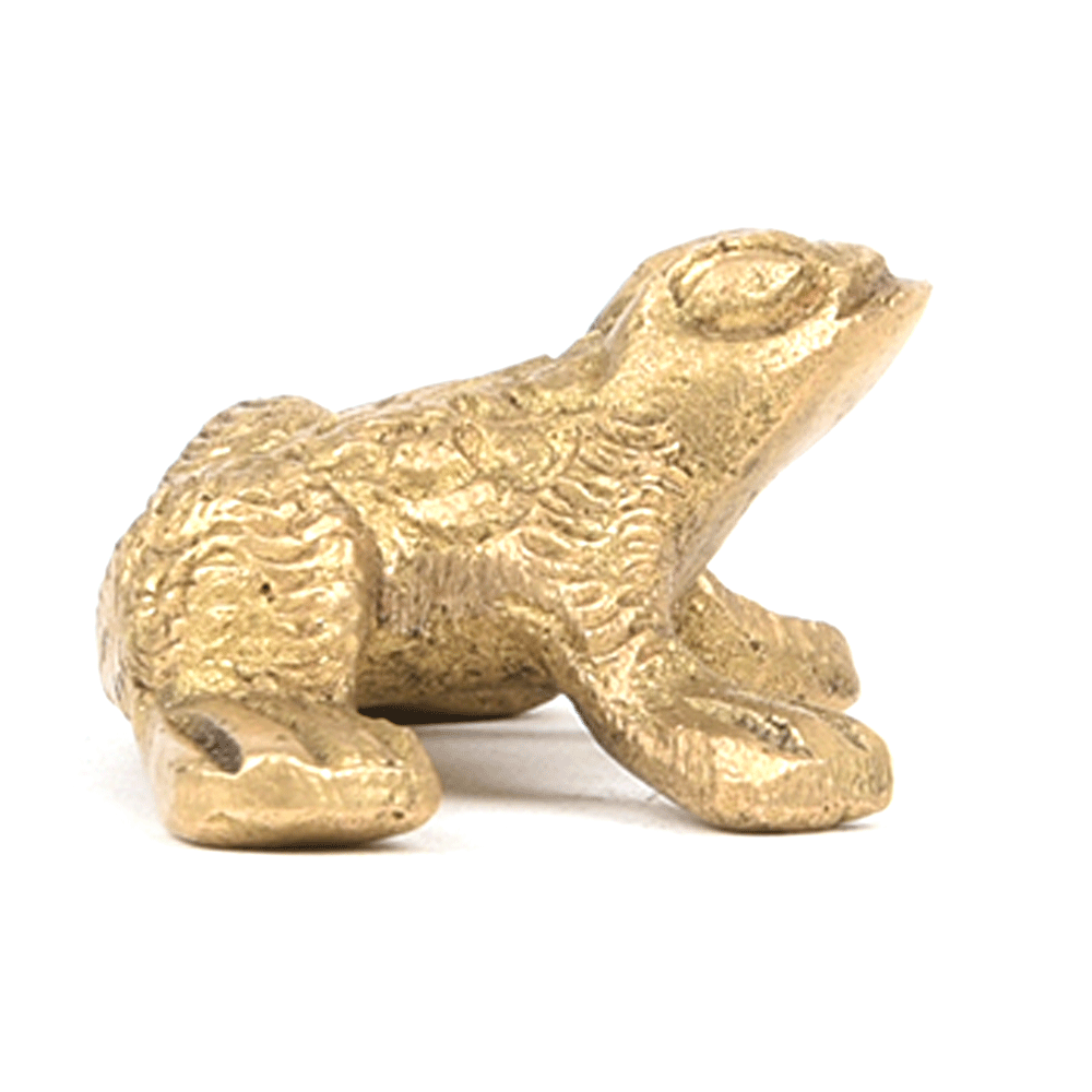 Brass Frog Statue Good Luck Charm
