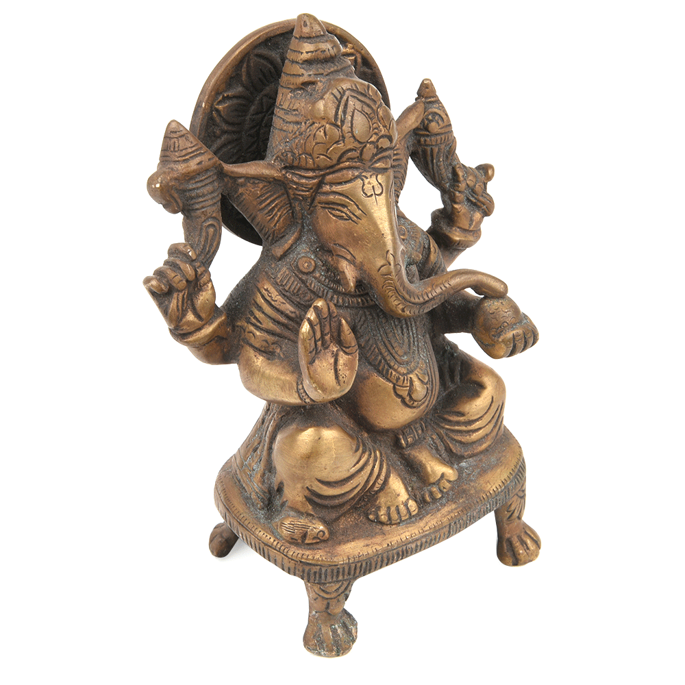 Bronze Ganesh Elephant Statue in Blessing Pose