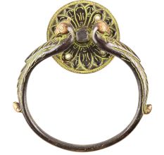 Brass Alloy Door Handle Ring Flanked