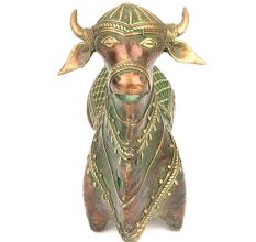 Brass Nandi Bull Sitting Statue