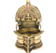 Brass Hand Carved Rare Laxmi Figure Laxmi Oil Lamp Deepak