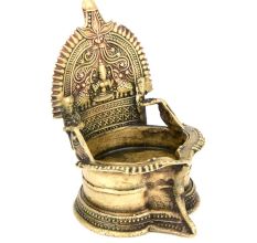Brass Hand Carved Rare Laxmi Figure Laxmi Oil Lamp Deepak