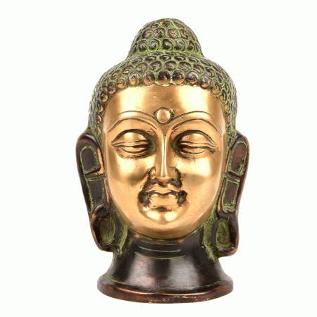 Lord Buddha Statue Brass Face Figurine