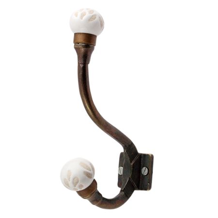 White Etched Ceramic Iron Hooks-EHG-93