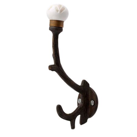 White Etched Ceramic Tree Hooks-EHG-93