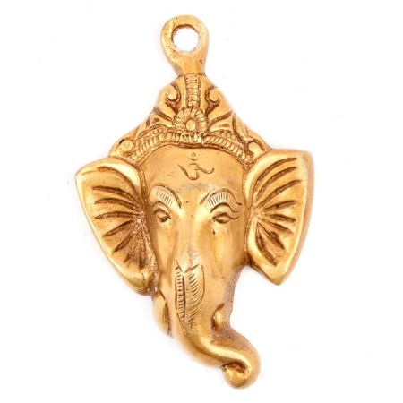 Ethnic Brass Ganesha Mask Wall Hanging