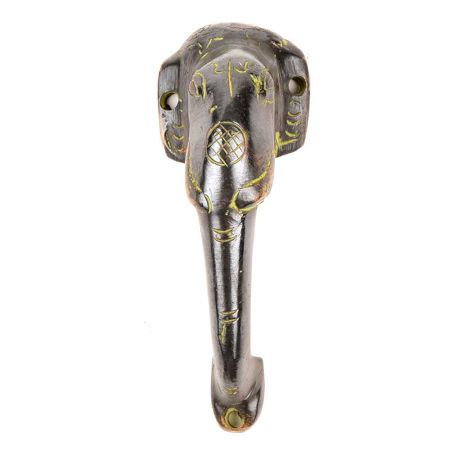 Aged Brass Elephant Head Door Handle