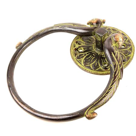 Brass Alloy Door Handle Ring Flanked