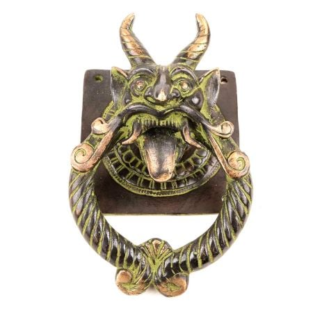 Bronze Feng Shui Folk Dragon Head Knocker