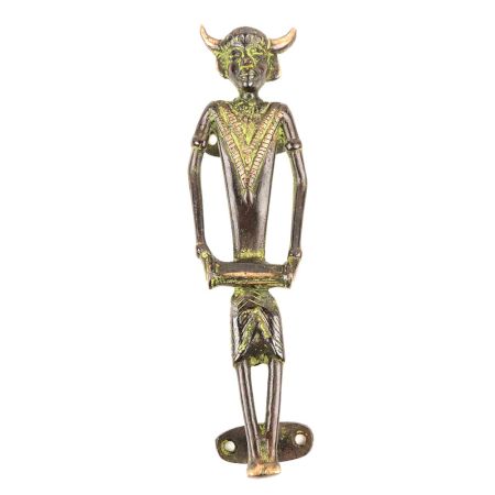 Dhokra Brass Man with Drum Door Handle