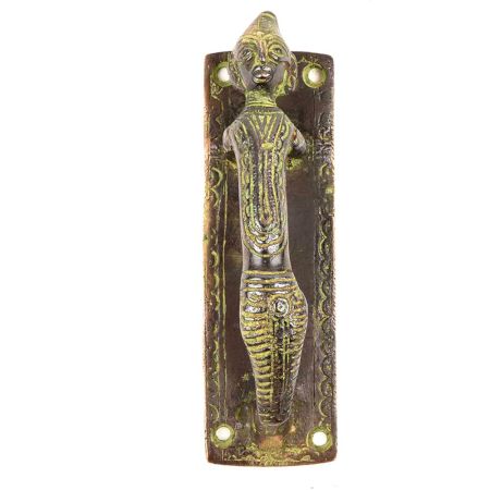 Black Green Tribal Man Standing Door Handle
