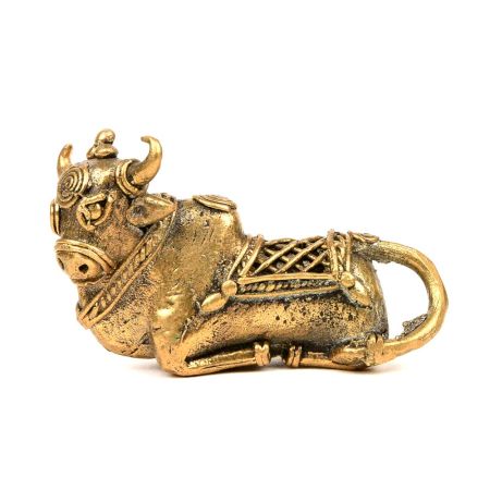 Shiva Nandi Cow Statue Brass Figurine