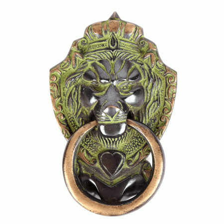 Vintage Large Brass Lions Head Door Knocker
