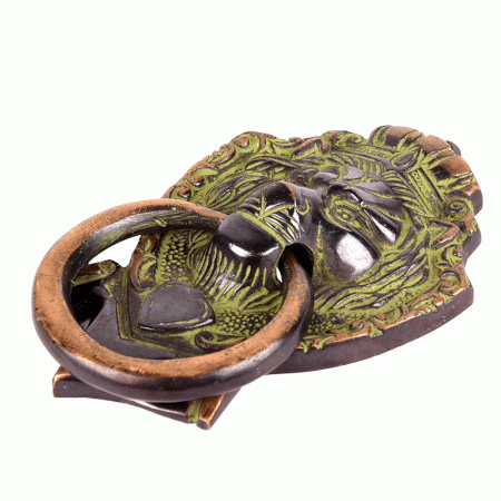 Vintage Large Brass Lions Head Door Knocker