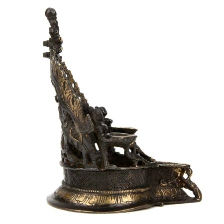 Hindu Bronze Ethnic Oil Lamp Deepalakshmi