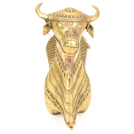 Brass Shiv Nandi (Dhokra Craft) Statue