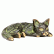 Vintage Lucky Black Cat Figurine with Patina