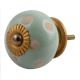Sage Green Etched Dot Ceramic Drawer Knob