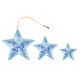 Hand Painted Wood Ornaments (Set of 3 ) ,â€™Blue Floral Starsâ€™