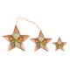 3 Peach Colored Handcrafted Christmas Star Ornaments With Flower Motifs Online