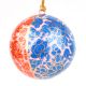 Hand Painted Blue Orange Floral Paper Mache Ball Christmas Ornaments