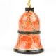 Orange Hand Painted Paper Art Mache Bell Christmas Tree Hanging