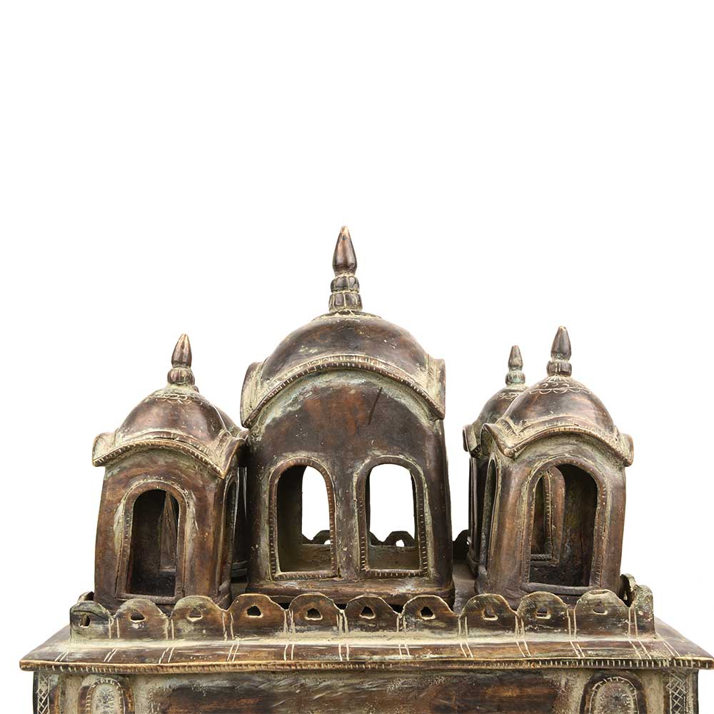 Old fort Design in Brass on Vintage (Trunk Up) Box