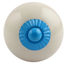 Cream Round Turquoise Fitting Ceramic Knob