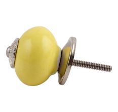 Solid Yellow Silver Fitting Ceramic Cabinet Knob