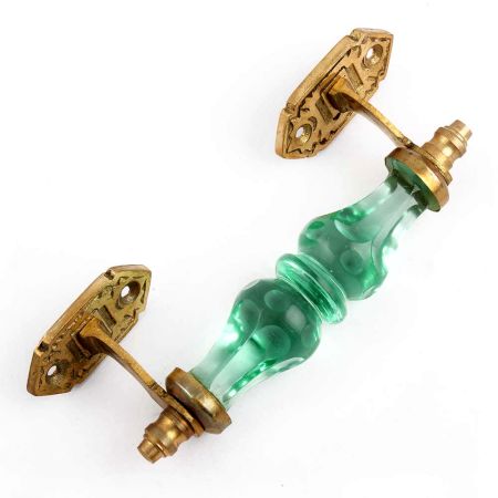 Mint Glass Big Gold Door Handles