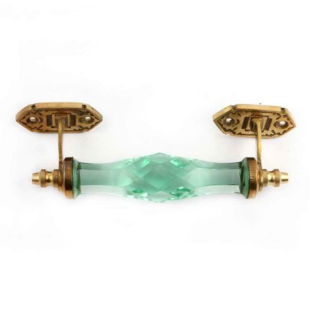 Mint Cut Glass Golden Big Dresser Handles
