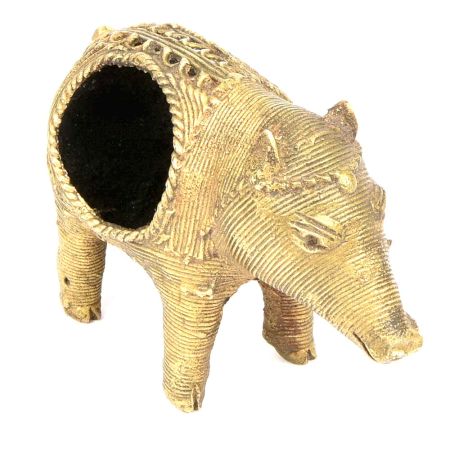 Brass Dhokra Art Pig Napkin Holder