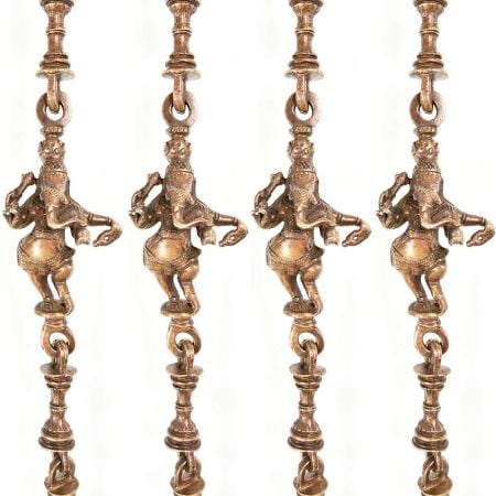 Swing Chain With Animal Figure Brass Metal Made (Set Of 4 Piece)