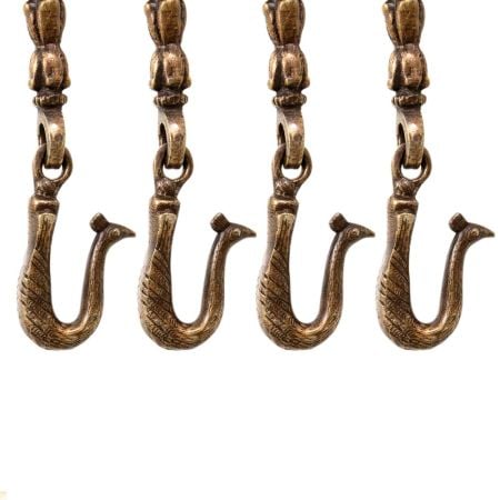 Brass Swing Chain Set With Handmade Statue (Set Of 4 Piece)