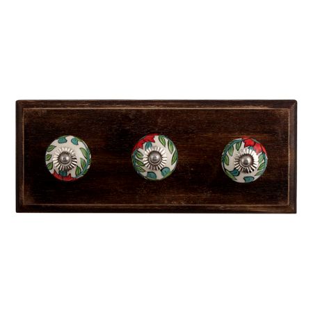 Multicolor Ceramic Wooden Hooks